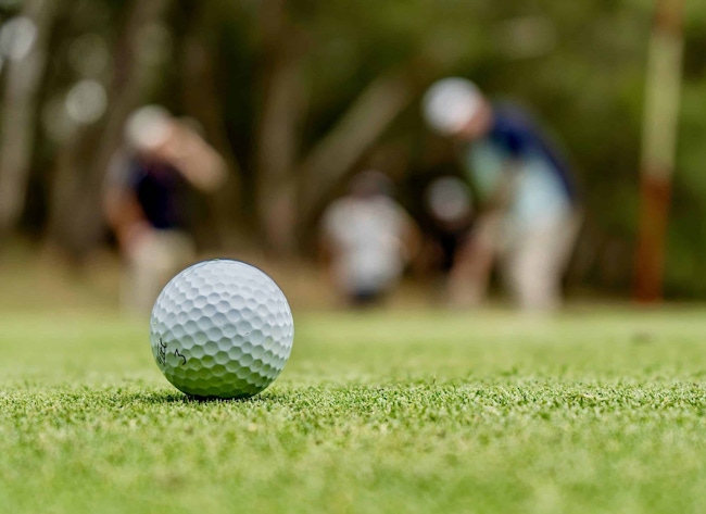 Close up shot of a golf ball