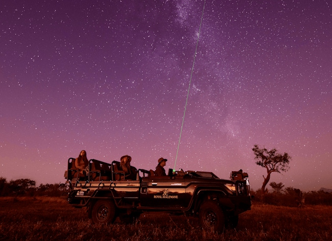 Star gazing from a game drive vehicle.